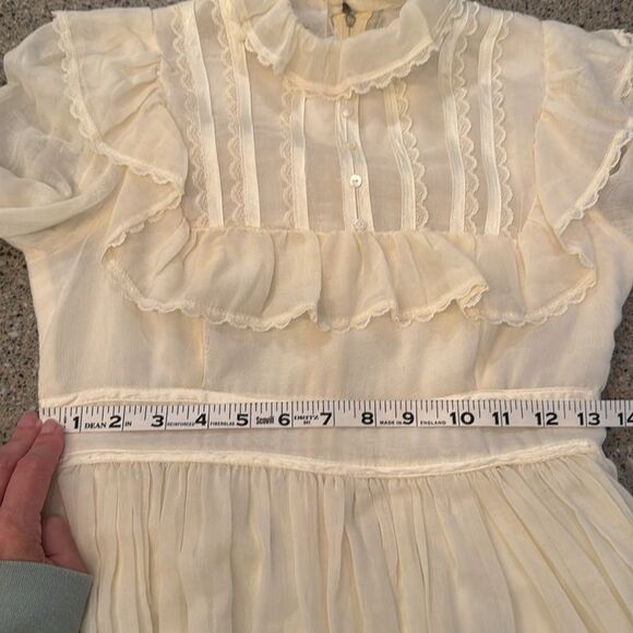 GUNNE SAX BY JESSICA 1970s Vintage Prairie Style Long Sleeve Maxi Dress - Picture 17 of 17